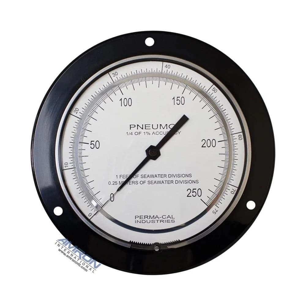 Perma-Cal 6-Inch Pneumo Depth Gauge 0.25% Accuracy 250 FSW / 76 MSW